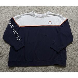 Champion UVA University Of‎ Virginia Cavaliers Colorblock Crewneck Preppy XL